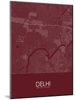 Delhi, India Red Map-null-Mounted Poster