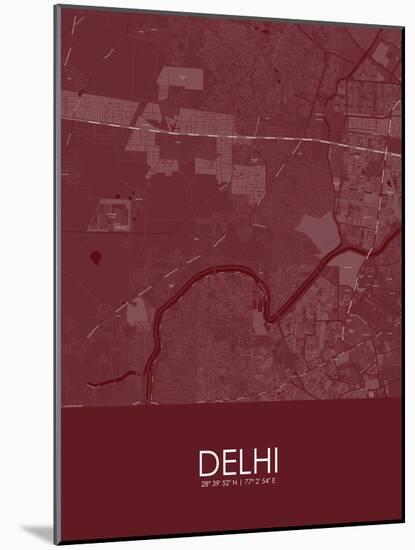 Delhi, India Red Map-null-Mounted Poster