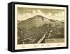 Delhi, New York - Panoramic Map-Lantern Press-Framed Stretched Canvas