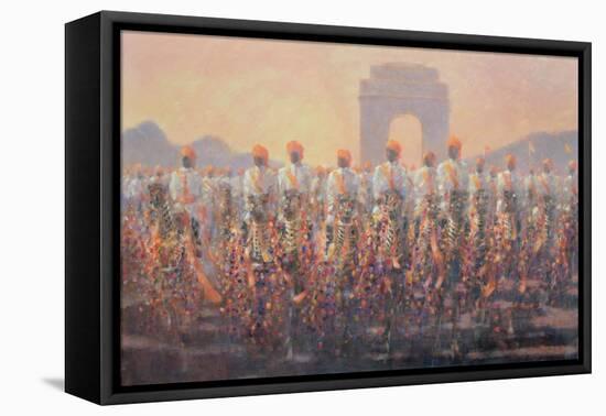 Delhi Parade-Lincoln Seligman-Framed Stretched Canvas
