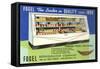 Deli Display Case Advertisement-null-Framed Stretched Canvas