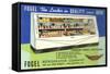 Deli Display Case Advertisement-null-Framed Stretched Canvas