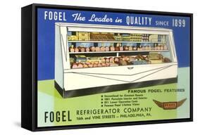 Deli Display Case Advertisement-null-Framed Stretched Canvas