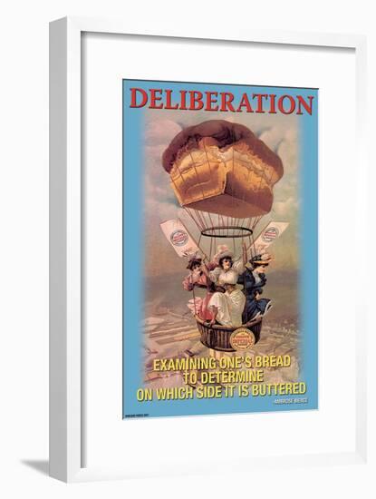 Deliberation: Examining One's Bread to See Which Side is Buttered-null-Framed Art Print