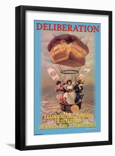 Deliberation: Examining One's Bread to See Which Side is Buttered-null-Framed Art Print