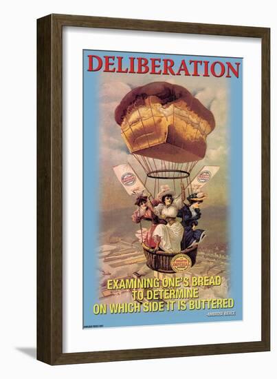 Deliberation: Examining One's Bread to See Which Side is Buttered-null-Framed Art Print