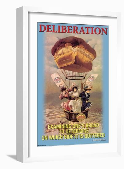 Deliberation: Examining One's Bread to See Which Side is Buttered-null-Framed Art Print