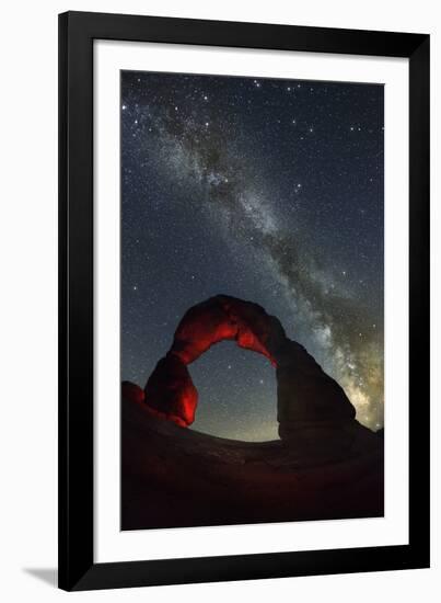 Delicate Arch and the Milky Way.-Jon Hicks-Framed Photographic Print