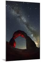 Delicate Arch and the Milky Way.-Jon Hicks-Mounted Photographic Print