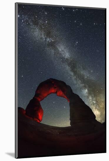 Delicate Arch and the Milky Way.-Jon Hicks-Mounted Photographic Print
