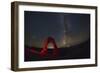 Delicate Arch and the Milky Way.-Jon Hicks-Framed Photographic Print