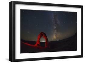 Delicate Arch and the Milky Way.-Jon Hicks-Framed Photographic Print