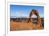 Delicate Arch at golden hour, Arches National Park, Moab, Grand County, Utah, United States of Amer-Francesco Vaninetti-Framed Photographic Print