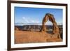 Delicate Arch at golden hour, Arches National Park, Moab, Grand County, Utah, United States of Amer-Francesco Vaninetti-Framed Photographic Print