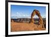 Delicate Arch at golden hour, Arches National Park, Moab, Grand County, Utah, United States of Amer-Francesco Vaninetti-Framed Photographic Print