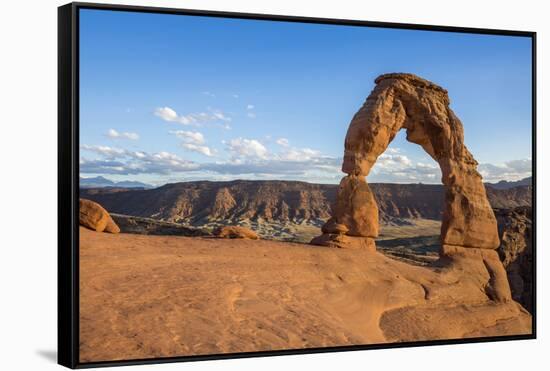 Delicate Arch at golden hour, Arches National Park, Moab, Grand County, Utah, United States of Amer-Francesco Vaninetti-Framed Stretched Canvas