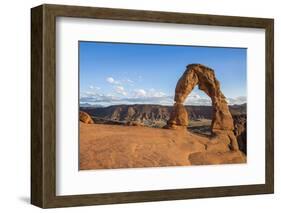 Delicate Arch at golden hour, Arches National Park, Moab, Grand County, Utah, United States of Amer-Francesco Vaninetti-Framed Photographic Print