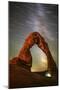 Delicate Arch Star Trails-Darren White Photography-Mounted Photographic Print