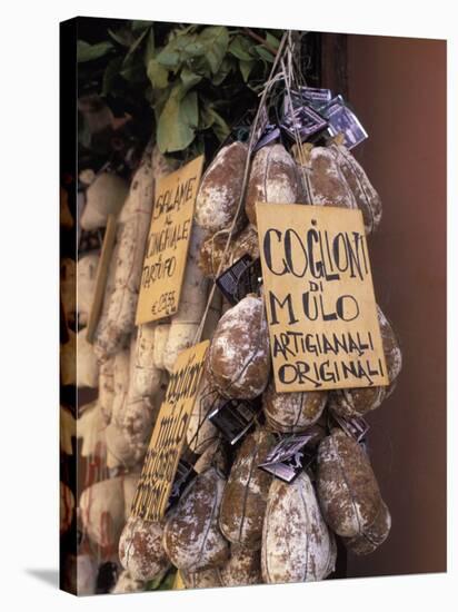 Delicatessen Shop, Norcia, Umbria, Italy, Europe-Vincenzo Lombardo-Stretched Canvas