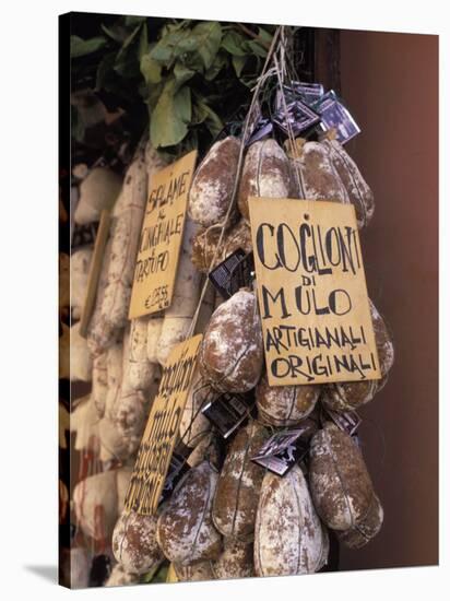 Delicatessen Shop, Norcia, Umbria, Italy, Europe-Vincenzo Lombardo-Stretched Canvas