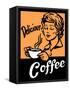 Delicious Coffee Sign-Bigelow Illustrations-Framed Stretched Canvas