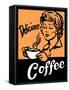 Delicious Coffee Sign-Bigelow Illustrations-Framed Stretched Canvas