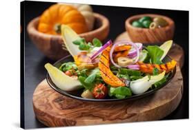 Delicious Field Salad with Grilled Pumpkin Stripes for Thanksgiving-Brebca-Stretched Canvas