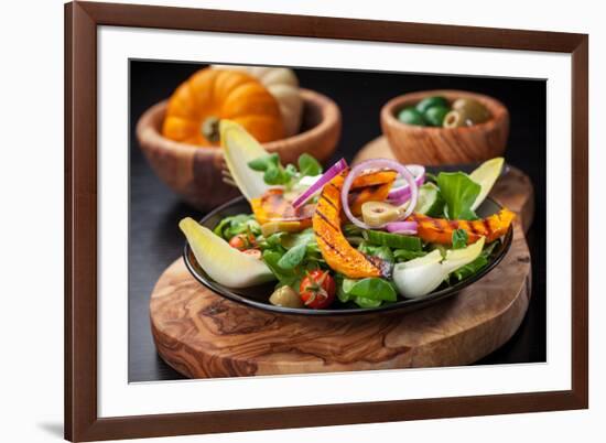 Delicious Field Salad with Grilled Pumpkin Stripes for Thanksgiving-Brebca-Framed Photographic Print