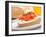 Delicious Freshly Baked Everything Bagel with Cream Cheese, Lox and Dill Served with Fresh Orange J-HHLtDave5-Framed Photographic Print