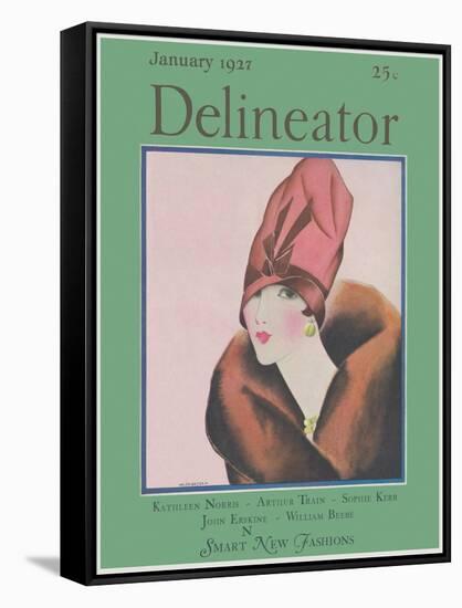 Delineator Cover January 1927-null-Framed Stretched Canvas