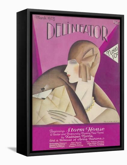 Delineator Cover, March 1928-null-Framed Stretched Canvas