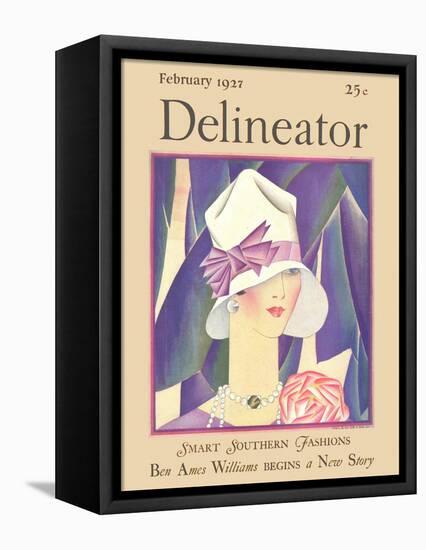 Delineator Front Cover, February 1927-null-Framed Stretched Canvas