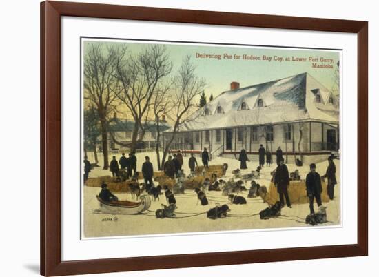 Delivering Fur for the Hudson's Bay Company at Lower Fort Gary, Manitoba, Canada-null-Framed Photographic Print