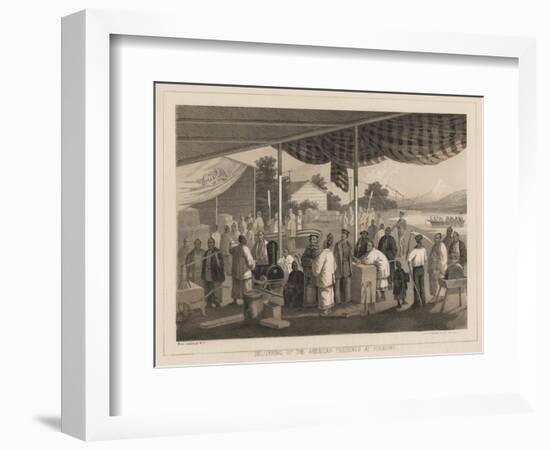Delivering of the American Presents at Yokuhama, 1855-W. T. Peters-Framed Giclee Print