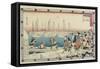 Delivering the Head of the Enemy, 1843-1847-Utagawa Hiroshige-Framed Stretched Canvas