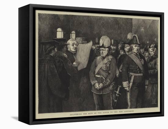 Delivering the Keys of the Tower to the New Constable-Sir James Dromgole Linton-Framed Stretched Canvas