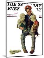 "Delivering Two Busts" Saturday Evening Post Cover, April 18,1931-Norman Rockwell-Mounted Giclee Print