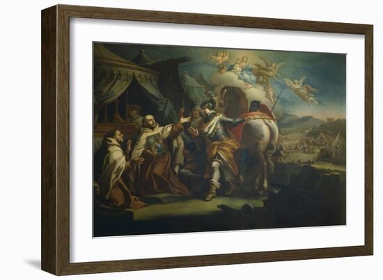 Delivery of Venerated Image of Our Lady of Victory to Father Domenico Di Gesu Maria-Sebastiano Conca-Framed Giclee Print