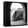 Delivery Truck Driver Sits with His Coca Cola Truck During His Route, France, 1950-Mark Kauffman-Framed Stretched Canvas