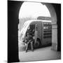 Delivery Truck Driver Sits with His Coca Cola Truck During His Route, France, 1950-Mark Kauffman-Mounted Photographic Print