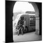 Delivery Truck Driver Sits with His Coca Cola Truck During His Route, France, 1950-Mark Kauffman-Mounted Photographic Print