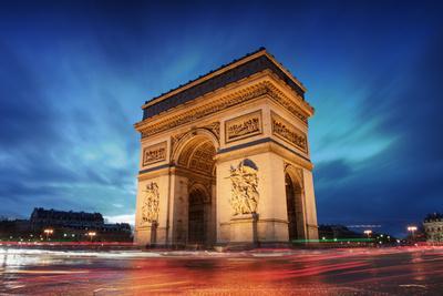 Arc De Triomphe Paris City at Sunset - Arch of Triumph