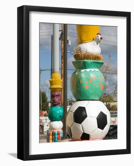 Delmar Avenue Funky Street Art, The Loop, St. Louis, Missouri, USA-Walter Bibikow-Framed Photographic Print