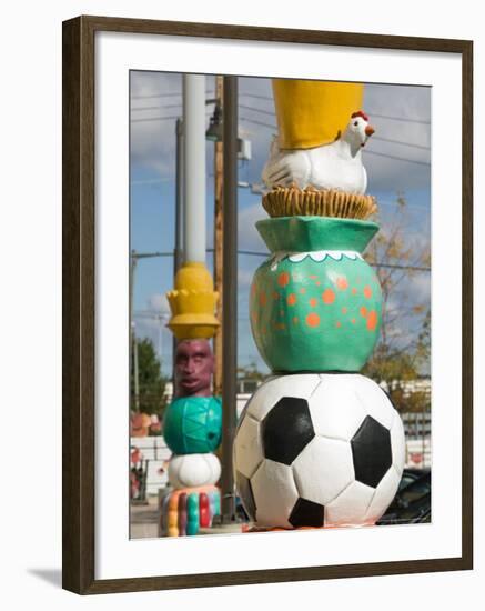 Delmar Avenue Funky Street Art, The Loop, St. Louis, Missouri, USA-Walter Bibikow-Framed Photographic Print