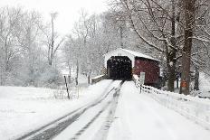 Covered Bridge in Snow-Delmas Lehman-Photographic Print