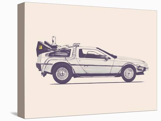 Delorean Back To The Future-Florent Bodart-Stretched Canvas