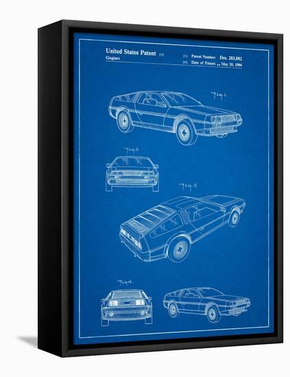 Delorean Patent-Cole Borders-Framed Stretched Canvas