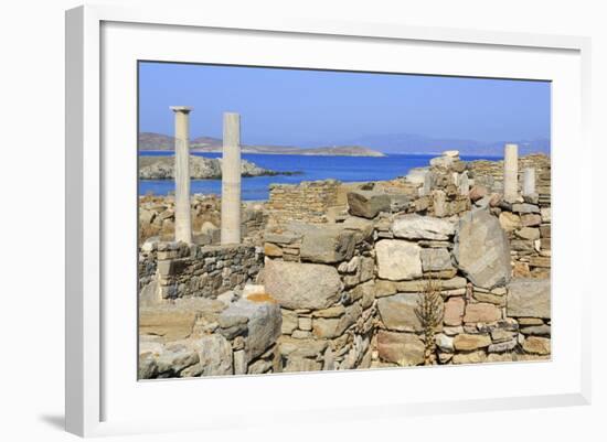 Delos Archaeological Ruins, Delos, Cyclades, Greek Islands, Greece, Europe-Richard Cummins-Framed Photographic Print