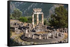 Delphi, Phocis, Greece. The tholos, dating from around 380-360 BC, beside the Sanctuary of Athen...-null-Framed Stretched Canvas