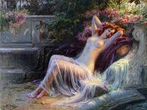 A Soiree on the Terrace, (Oil on Canvas)-Delphin Enjolras-Framed Giclee Print